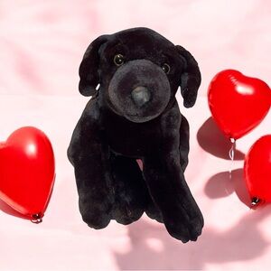 VTG Y2K 2000 Kids Preferred Black Labrador Retriever Plush Dog Doll 19” Long 13”